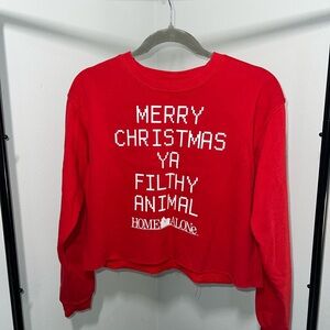 Red Home Alone Christmas Crop Top